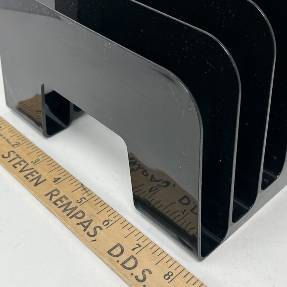 Vintage 2001 ELDON STEP SORTER Black Desk Organizer Office File Holder Mail USA - Picture 9 of 11